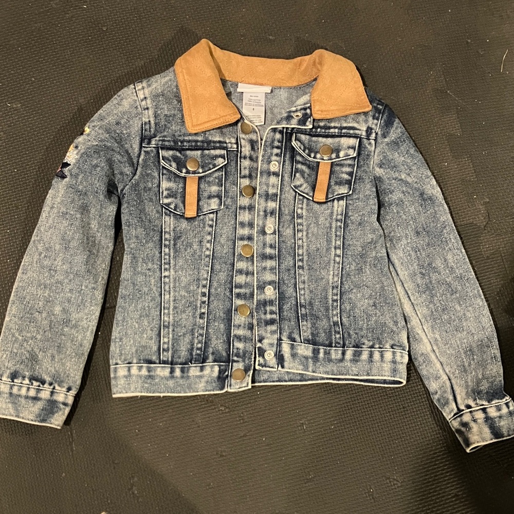 LITTLE LASS Denim Jacket with floral embroidery 5